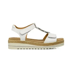 Sandali con zeppa bianchi da Donna comfort con decori metallici P Soft