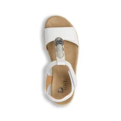 Sandali con zeppa bianchi da Donna comfort con decori metallici P Soft