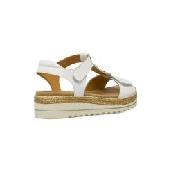 Sandali con zeppa bianchi da Donna comfort con decori metallici P Soft
