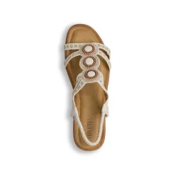Sandali con zeppa 5 cm beige da Donna e dettagli gioiello Lora Ferres