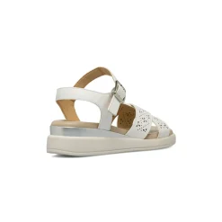 Sandali con zeppa comfort bianchi da Donna con fasce traforate P Soft