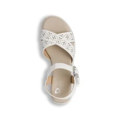 Sandali con zeppa comfort bianchi da Donna con fasce traforate P Soft