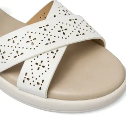 Sandali con zeppa comfort bianchi da Donna con fasce traforate P Soft