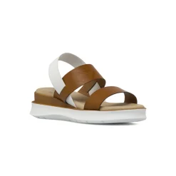 Sandali con zeppa comfort marroni Donna con cinturino elastico P Soft