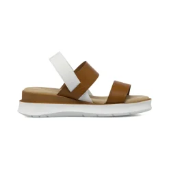 Sandali con zeppa comfort marroni Donna con cinturino elastico P Soft