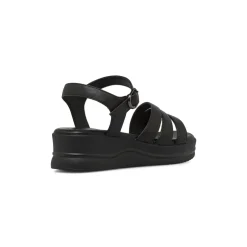 Sandali con Zeppa comfort neri da Donna con fibbia P Soft