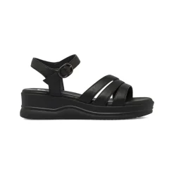 Sandali con Zeppa comfort neri da Donna con fibbia P Soft