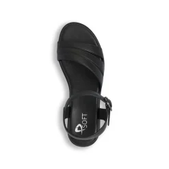 Sandali con Zeppa comfort neri da Donna con fibbia P Soft