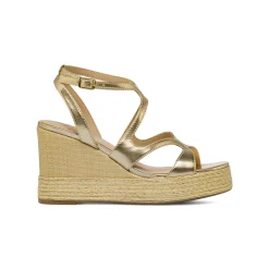 Sandali con Zeppa da Donna color oro con plateau in corda Swish Jeans