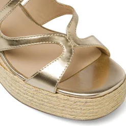 Sandali con Zeppa da Donna color oro con plateau in corda Swish Jeans