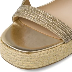 Sandali con zeppa da Donna color oro con strass Swish Jeans
