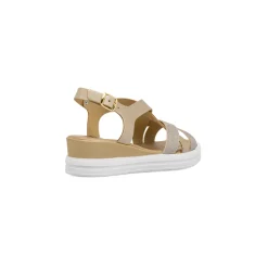 Sandali con zeppa da Donna color platino con fasce glitter Lora Ferres