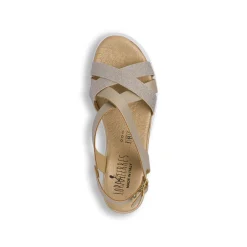 Sandali con zeppa da Donna color platino con fasce glitter Lora Ferres