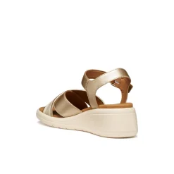 Sandali con zeppa oro da Donna con suola traspirante Geox