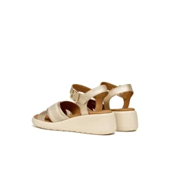 Sandali con zeppa oro da Donna con suola traspirante Geox