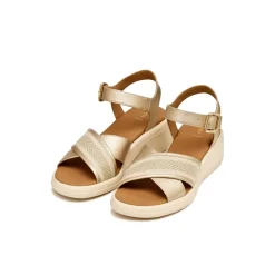 Sandali con zeppa oro da Donna con suola traspirante Geox