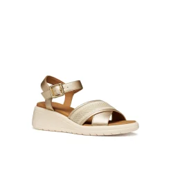 Sandali con zeppa oro da Donna con suola traspirante Geox