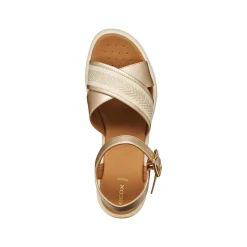 Sandali con zeppa oro da Donna con suola traspirante Geox