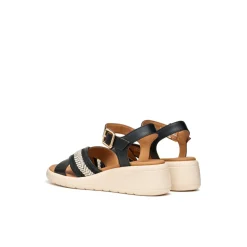 Sandali con Zeppa traspirati neri da Donna con fasce incrociate Geox