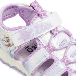 Sandali da Bambina bianchi e lilla glitter con soletta in pelle Frozen