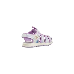 Sandali da Bambina bianchi e lilla glitter con soletta in pelle Frozen