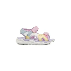 Sandali da Bambina multicolore rosa con triplo strappo Lumberjack