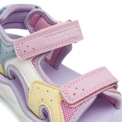 Sandali da Bambina multicolore rosa con triplo strappo Lumberjack