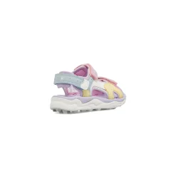 Sandali da Bambina multicolore rosa con triplo strappo Lumberjack