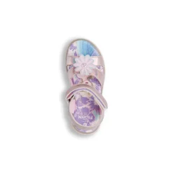 Sandali da Bambina rosa metallizzato con applicazione fiore frontale Frozen