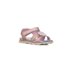 Sandali da Bambina rosa metallizzato con applicazione fiore frontale Frozen