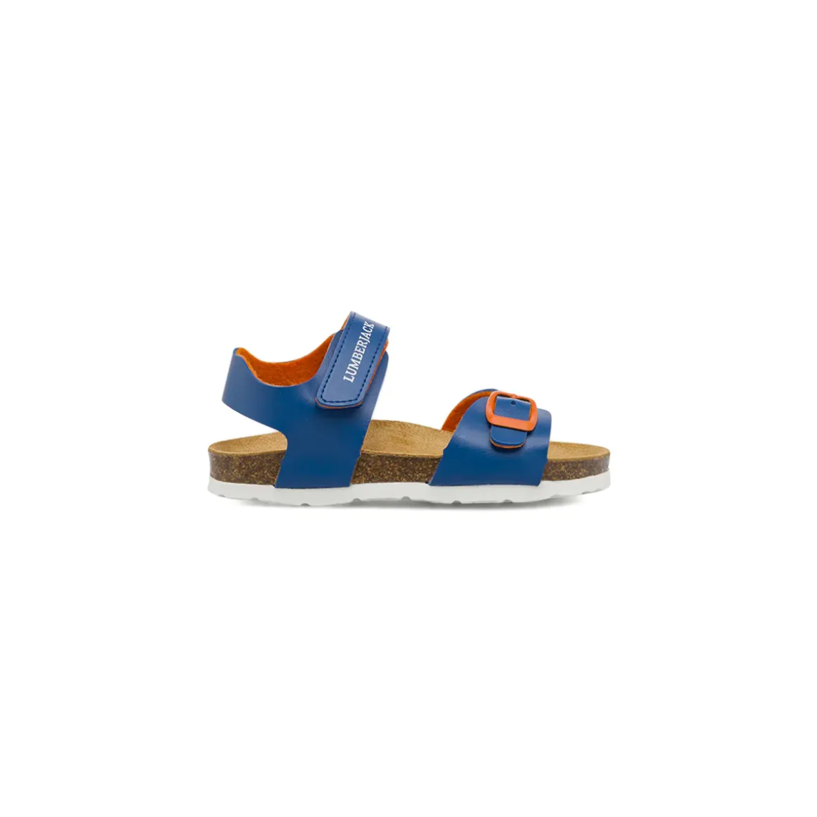 Sandali da Bambino blu e arancione con soletta in pelle Lumberjack