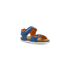 Sandali da Bambino blu e arancione con soletta in pelle Lumberjack