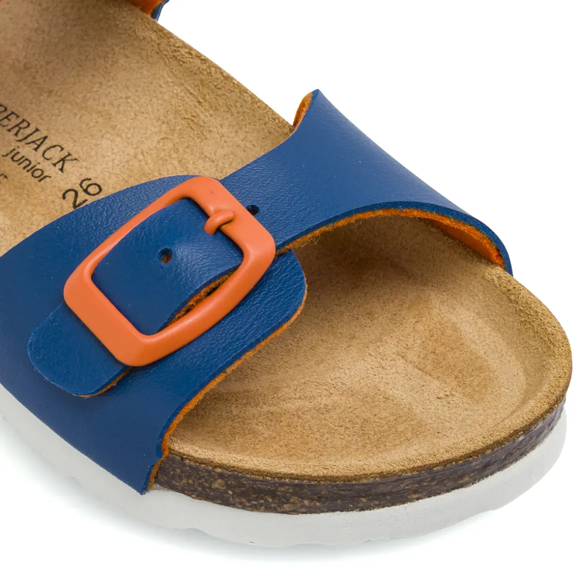 Sandali da Bambino blu e arancione con soletta in pelle Lumberjack