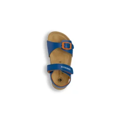Sandali da Bambino blu e arancione con soletta in pelle Lumberjack