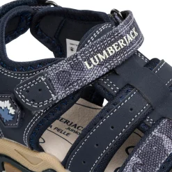 Sandali da bambino blu navy con logo Lumberjack Levi