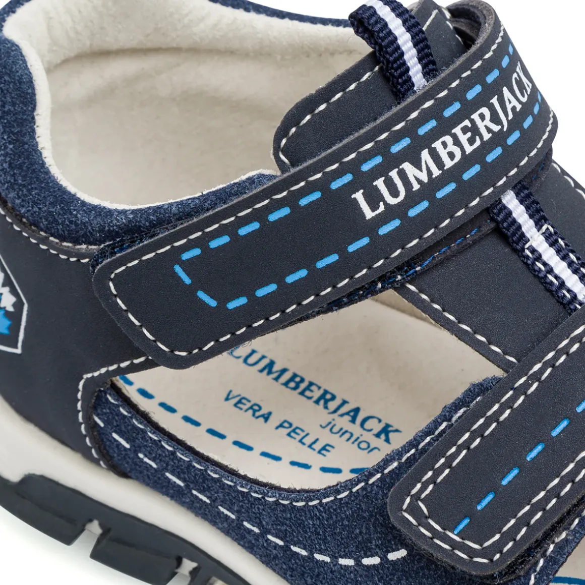 Sandali da bambino blu navy con logo Lumberjack Billy