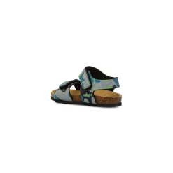 Sandali da Bambino e Ragazzo Verde Blu camouflage e squali Weep & Smile