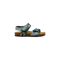 Sandali da Bambino e Ragazzo Verde Blu camouflage e squali Weep & Smile