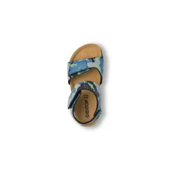 Sandali da Bambino e Ragazzo Verde Blu camouflage e squali Weep & Smile