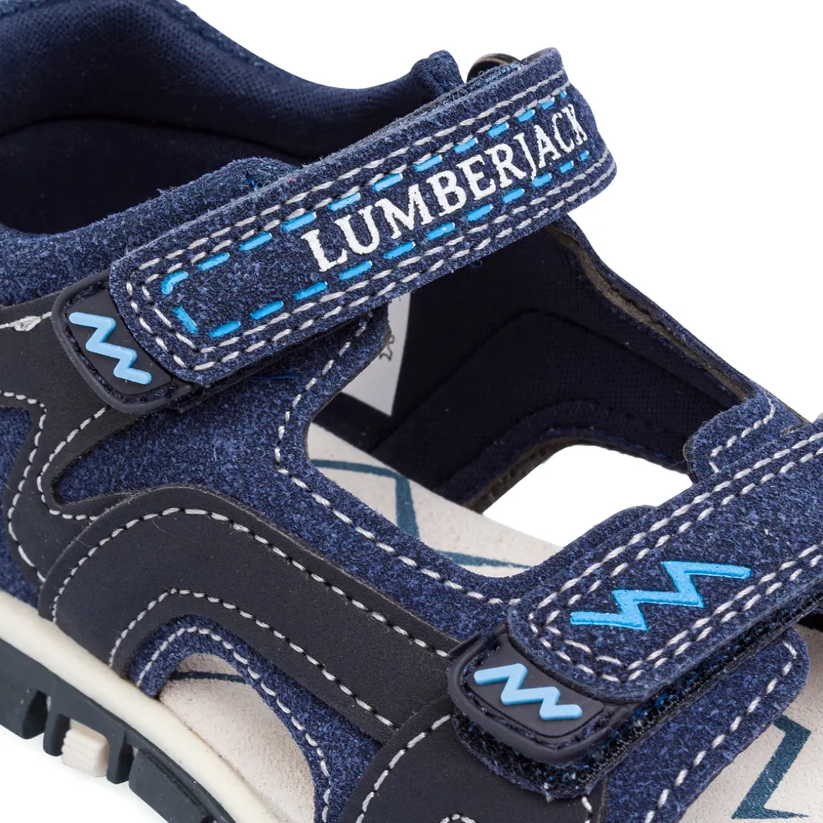 Sandali da Bambino Primi Passi blu con sottopiede in Pelle Lumberjack