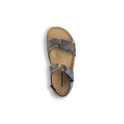 Sandali da Bambino verde militare effetto camouflage e dinosauri Weep & Smile