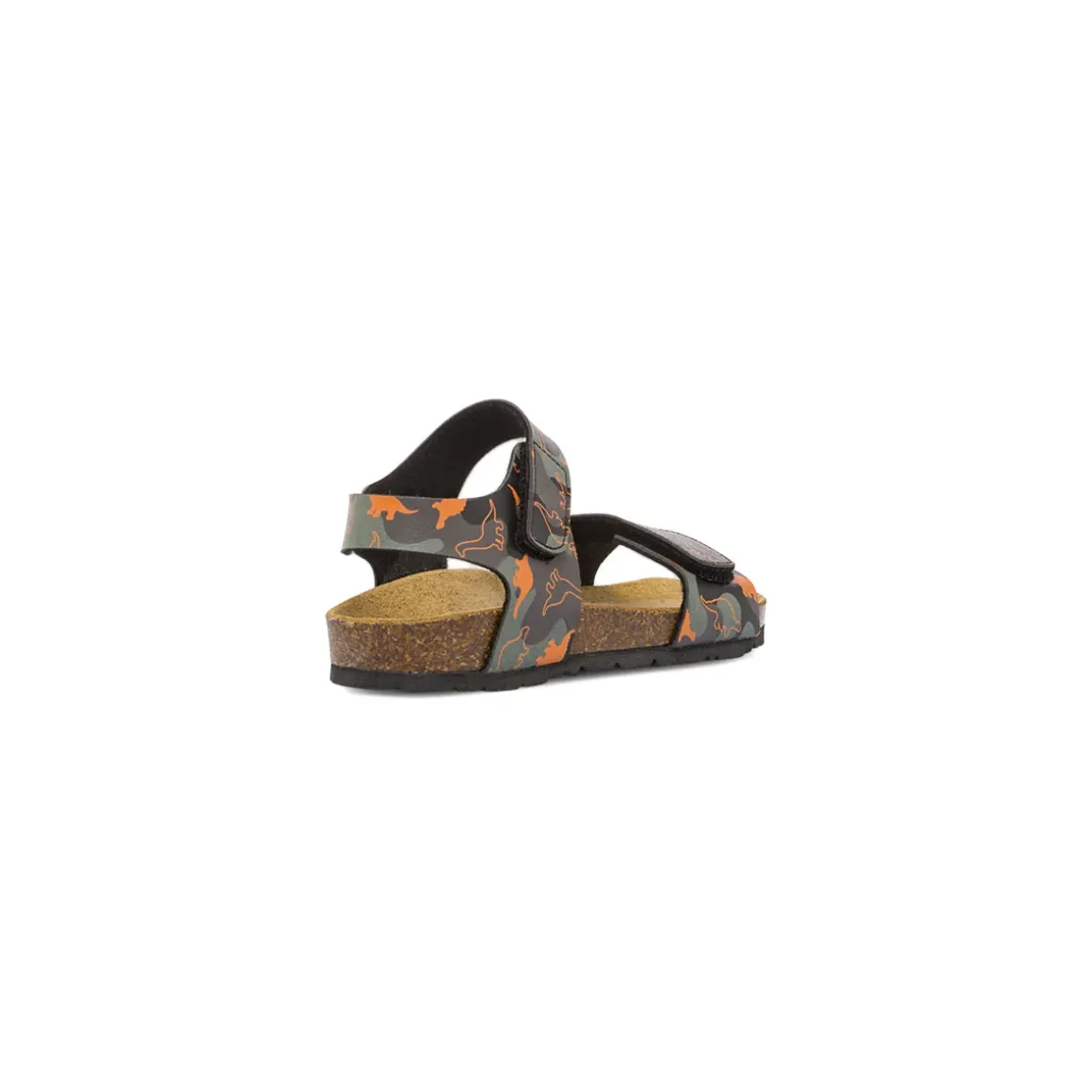 Sandali da Bambino verde militare effetto camouflage e dinosauri Weep & Smile