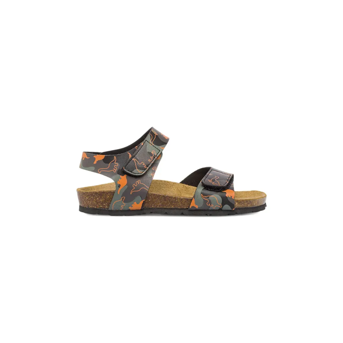 Sandali da Bambino verde militare effetto camouflage e dinosauri Weep & Smile