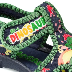 Sandali da bambino verdi e blu con stampe Dinosaurs