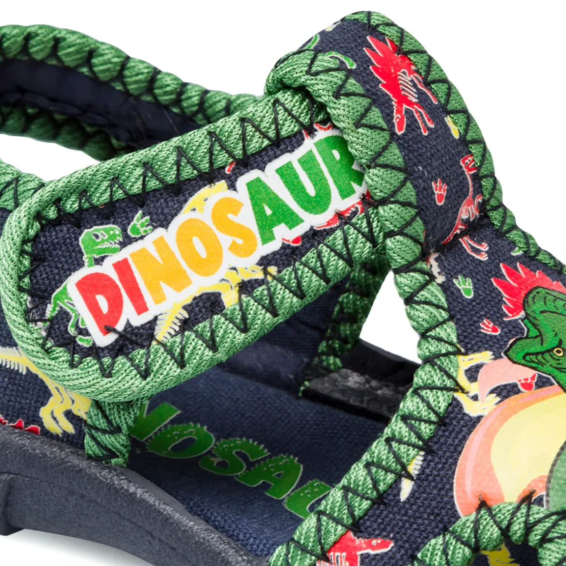 Sandali da bambino verdi e blu con stampe Dinosaurs
