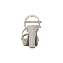 Sandali da Donna Argento con strass tacco a colonna 11 cm Lora Ferres
