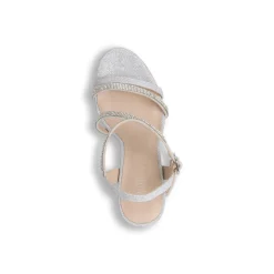 Sandali da Donna Argento con strass tacco a colonna 11 cm Lora Ferres