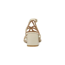 Sandali da Donna beige con strass e tacco a colonna 7 cm Lora Ferres