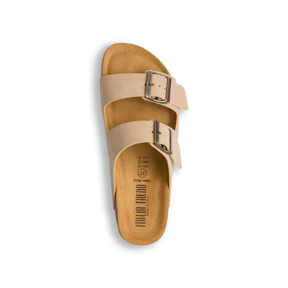 Sandali da Donna doppia Fibbia Regolabile Beige Italia Trend Sabina