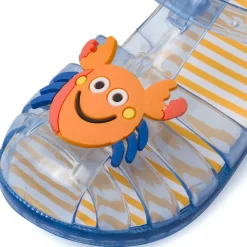 Sandali da mare azzurri in gomma da Bambino con granchio Jog